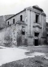 Santa Maria della Rosa, facciata colpita dai bombardamenti. 10,5x14,7 cm