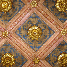 Stanza Dorata, particolare del soffitto restaurato - Foto: Clara Coppini